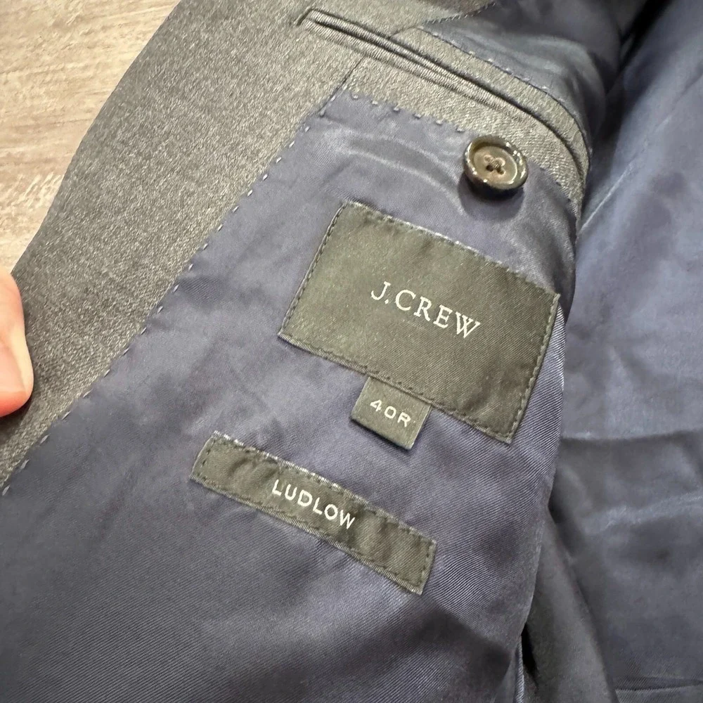 J‎ Crew Sport Coat Mens 40 R Gray Wool Ludlow American Blazer Wollen Jacket Vent